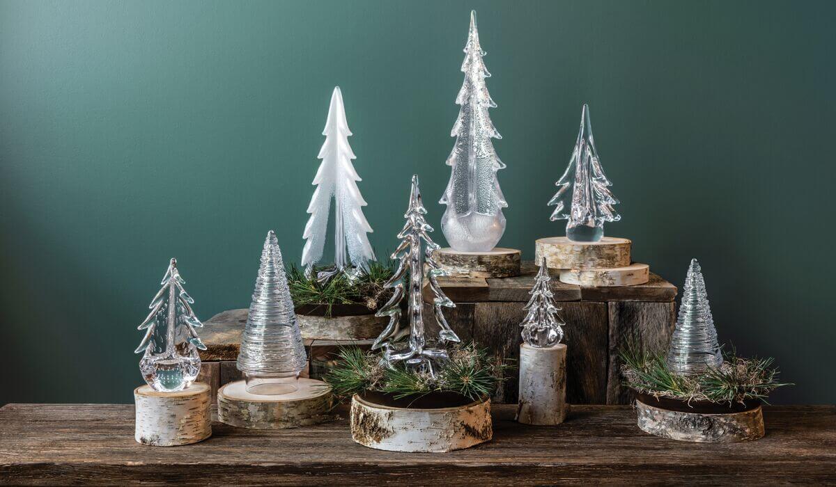 collection of glass trees